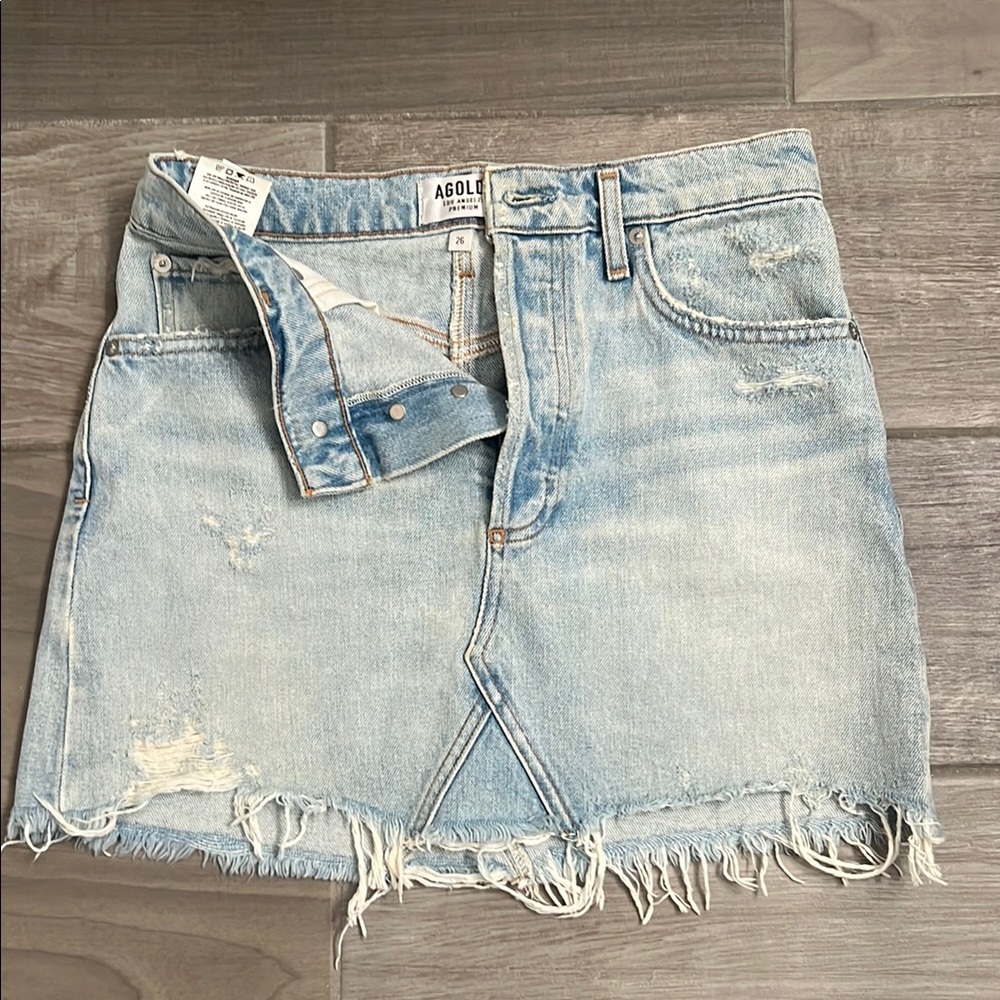 AGOLDE Light Blue Denim Skirt